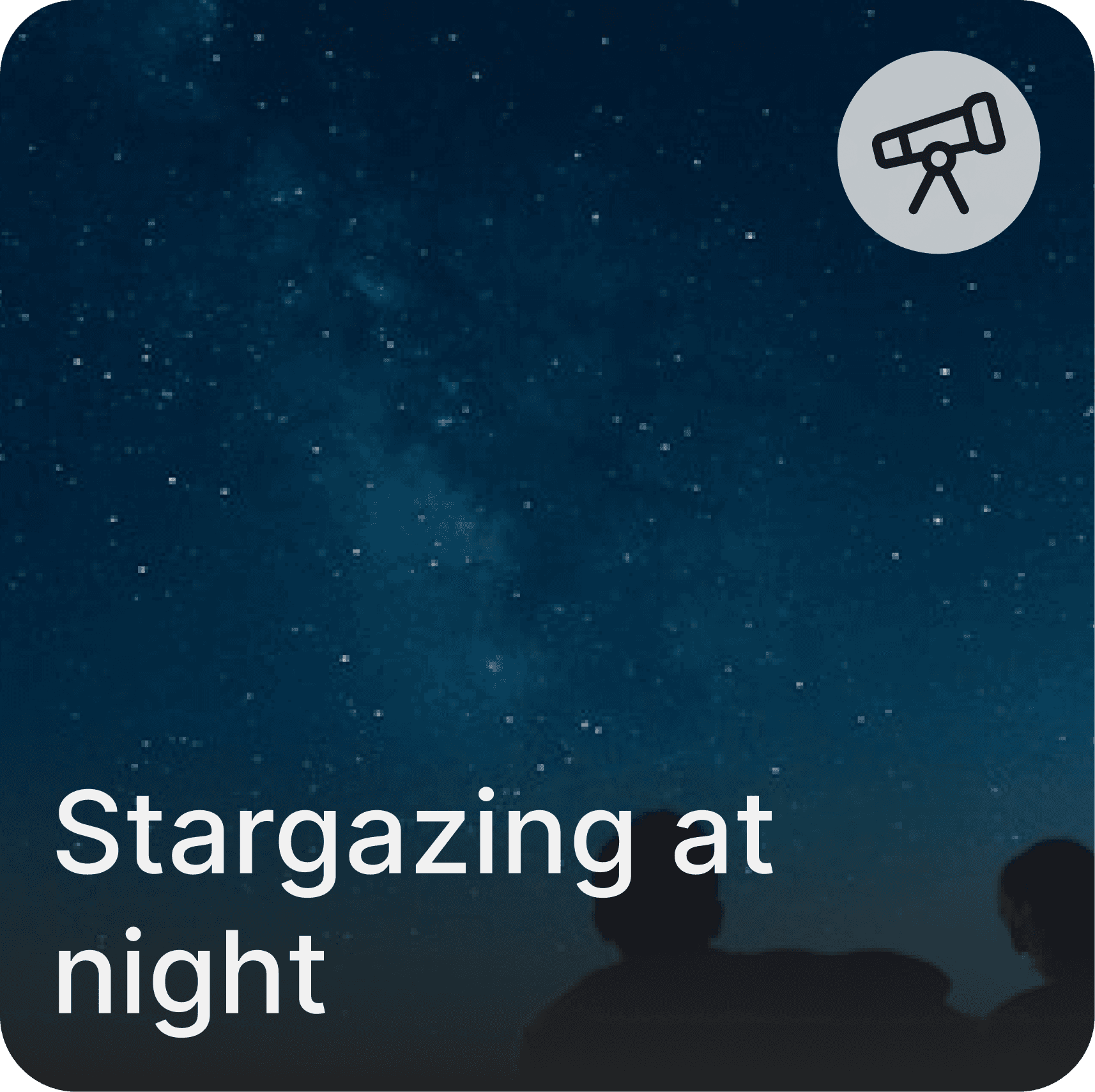 Stargazing at night